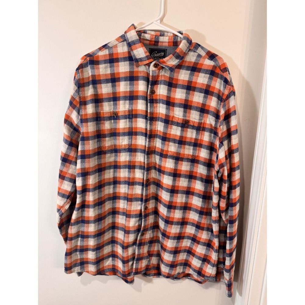 Grayers Heritage Flannel Men's‎ XL Orange Plaid